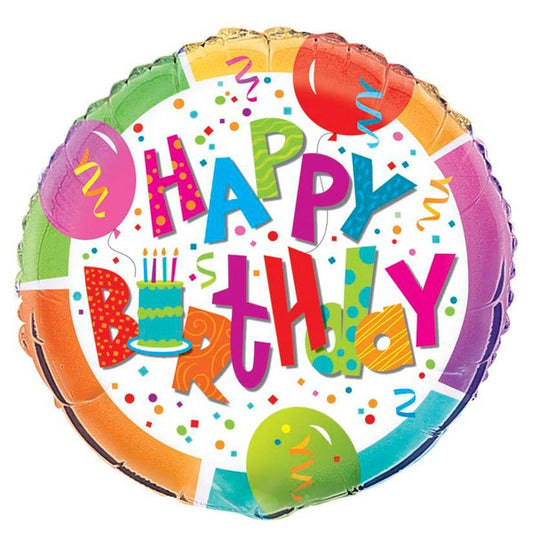 Confetti Happy Birthday 18inch Foil Balloon
