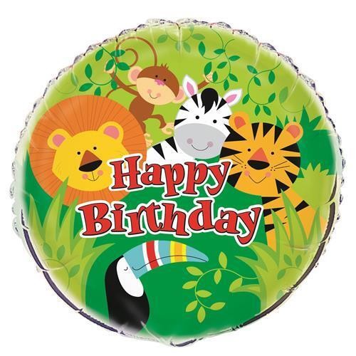 Jungle Happy Birthday 18inch Foil Balloon