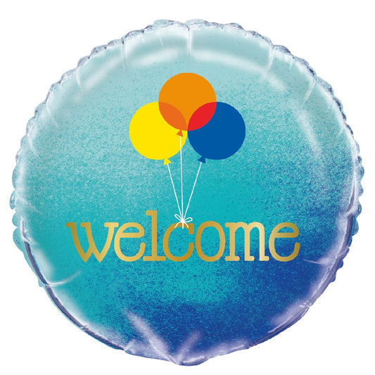 Blue Ombre Welcome 45cm (18inch) Foil Balloon