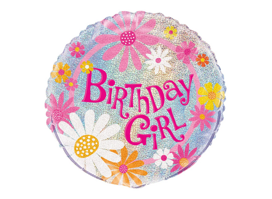 Iridescent Birthday Girl 18inch Foil Balloon