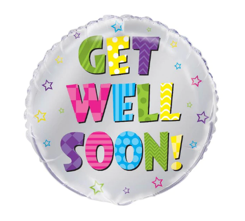 Bright Get Well Soon 18inch Foil Balloon