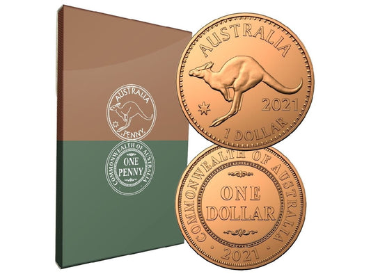 2021 $1 110 Years Of The Australian Penny 2-coin Set