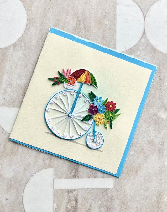 Flower Delivery Paper Quilled Greeting Card