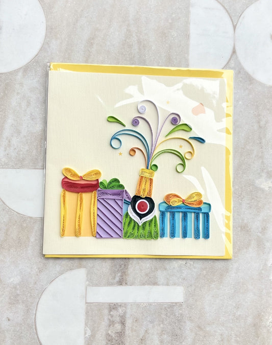 Celebration Paper Quilled Greeting Card