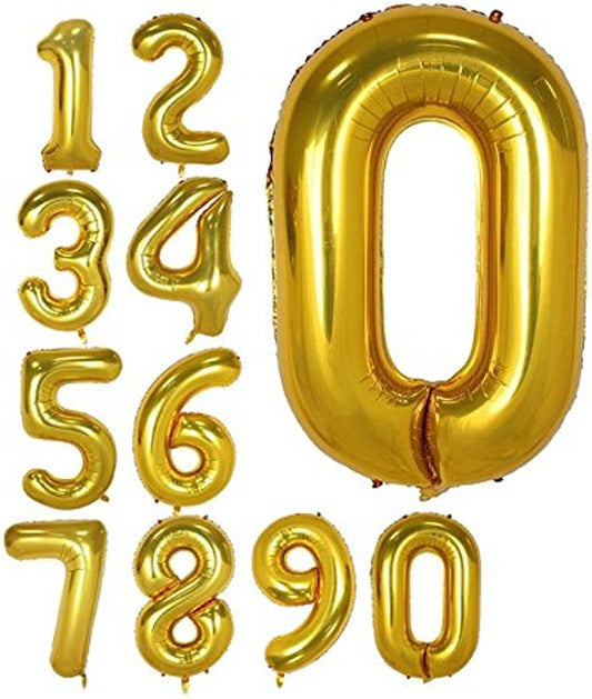 Gold Giant Number Foil Balloon