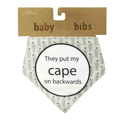 Baby Talk Bibs: Cape On Backwards