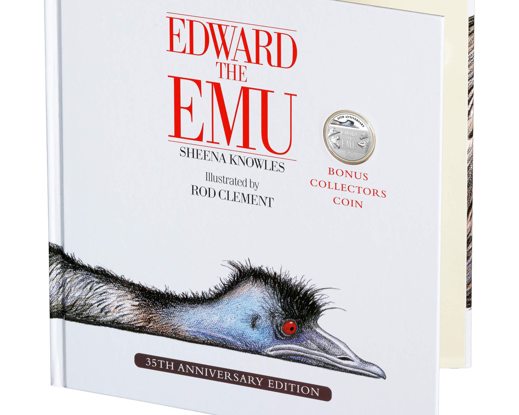 35th anniversary of Edward the Emu 2023 20c CuNi Coloured Uncirculated Coin Special Edition Book.