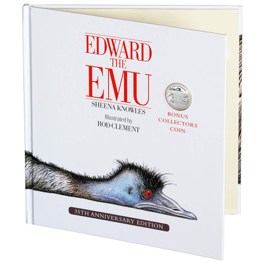 35th anniversary of Edward the Emu 2023 20c CuNi Coloured Uncirculated Coin Special Edition Book.