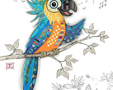 the embossed Percy Parrot greeting card.