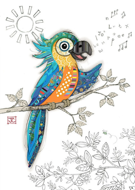 the embossed Percy Parrot greeting card.