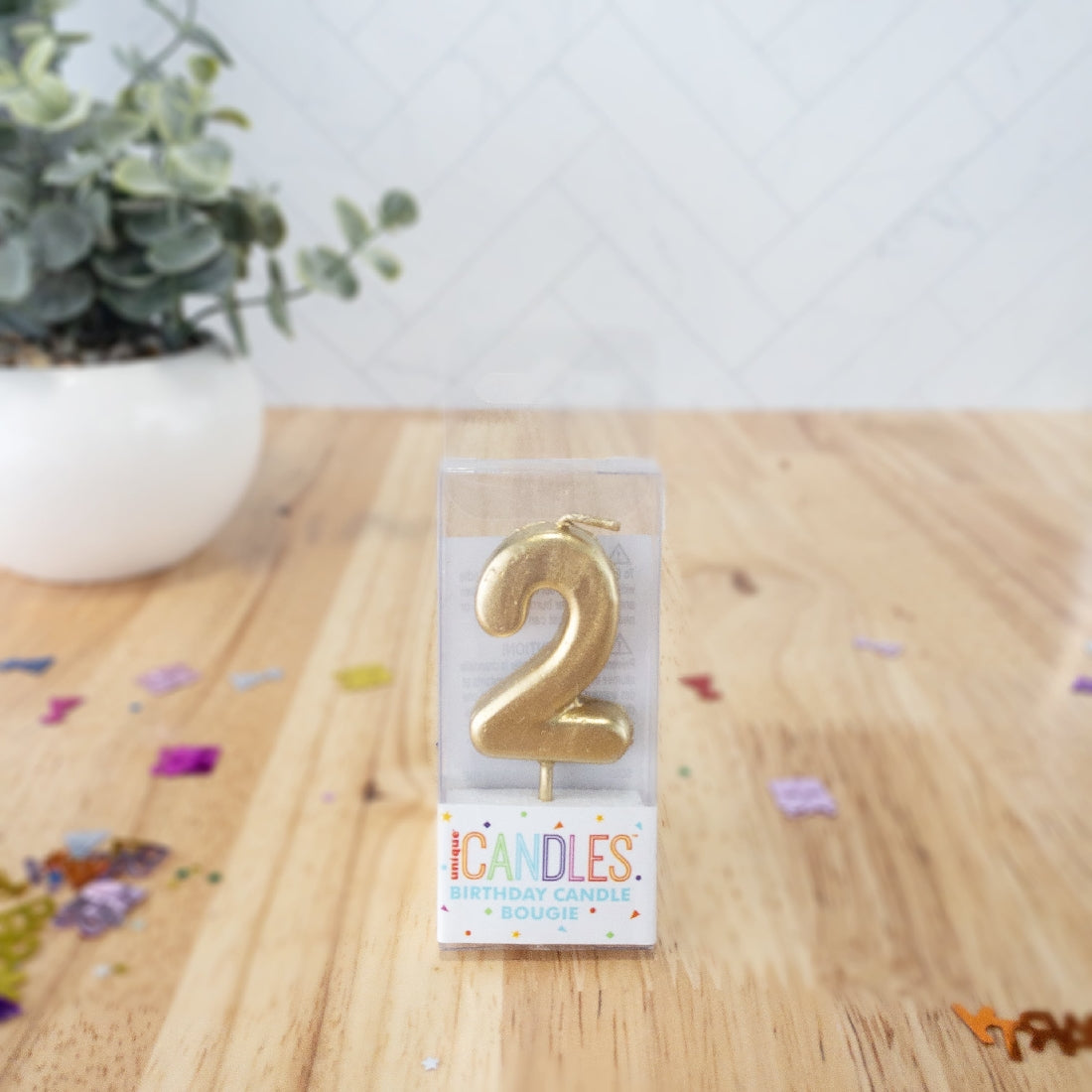 Mini Gold Number Candle