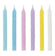 Assorted Spiral Candles 24pkt
