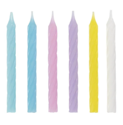 Assorted Spiral Candles 24pkt