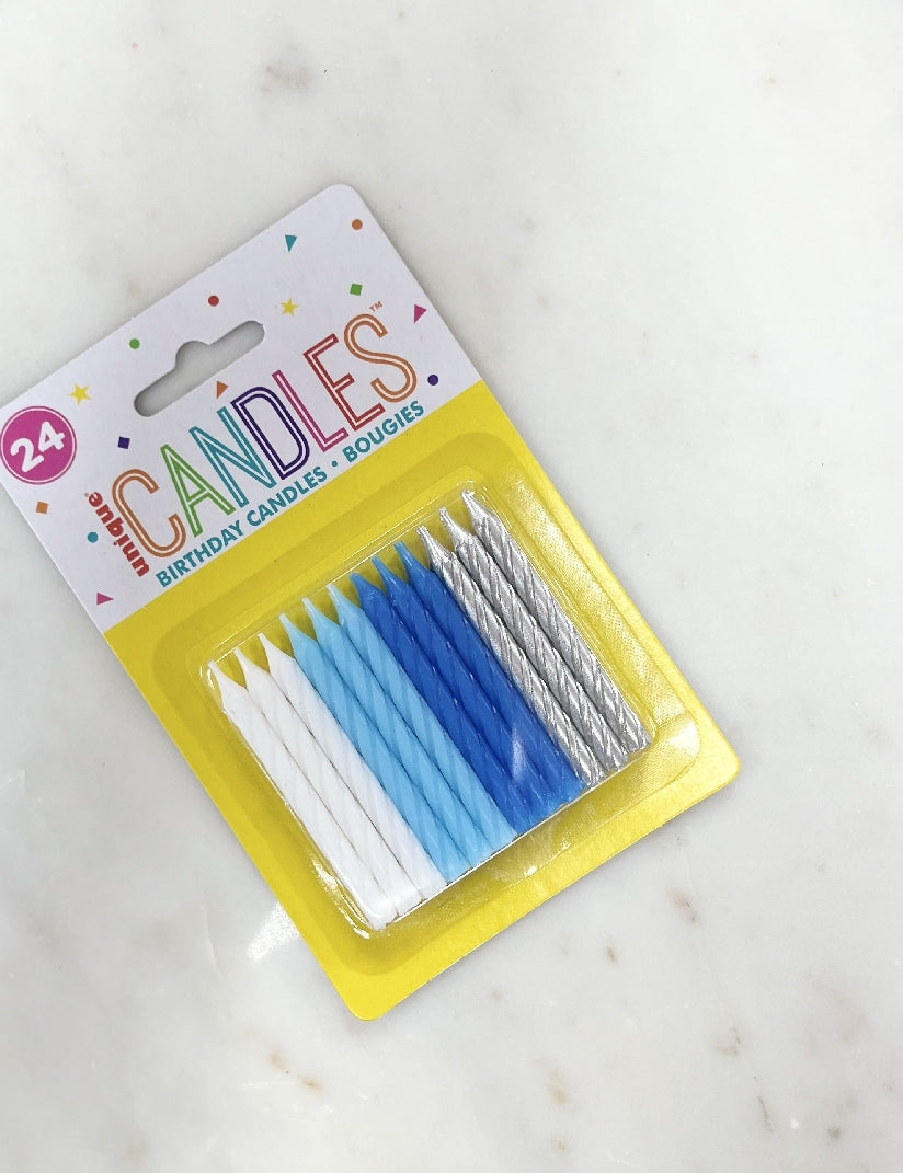 Assorted Spiral Candles 24pkt