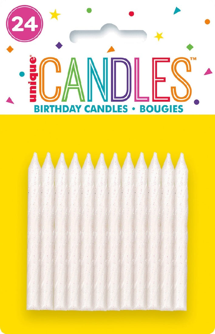 Iridescent Glitter Birthday Candles 24pk