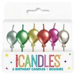 Metallic Balloon Candles 6pk