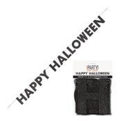 Happy Halloween Black Glitter Jointed Banner 2.74m