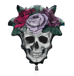 Floral Skull 21inch Foil Balloon