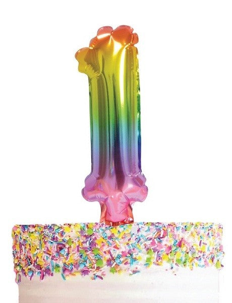 Rainbow Numeral Cake Topper