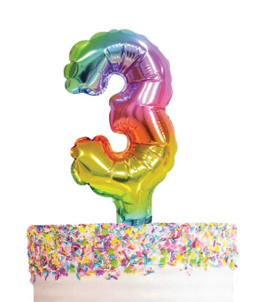 Rainbow Numeral Cake Topper