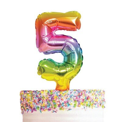 Rainbow Numeral Cake Topper