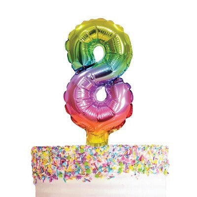 Rainbow Numeral Cake Topper