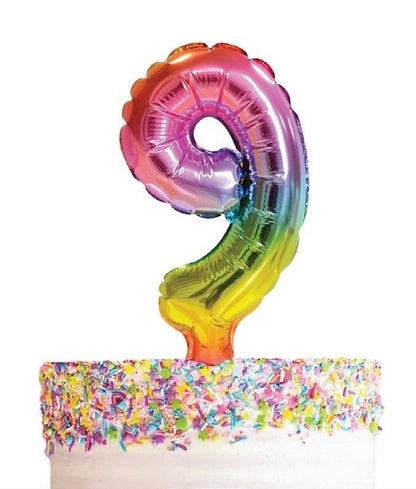 Rainbow Numeral Cake Topper