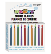 Colour Flame Candles 10pk