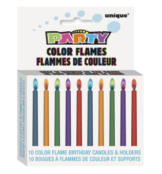 Colour Flame Candles 10pk