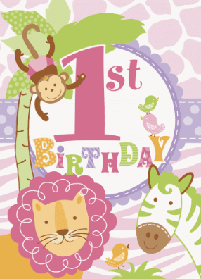 1st Birthday Invitations 13.7cm X 9.7cm 8pk