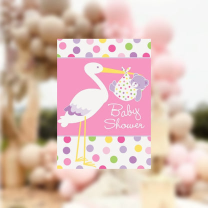 Baby Shower Invitations 9.7 X 3.6cm 8pk