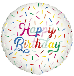 Sprinkles Happy Birthday 18inch Foil Balloon