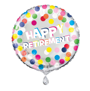 Colourful Dots Happy Retirement 18inch Foil Balloon