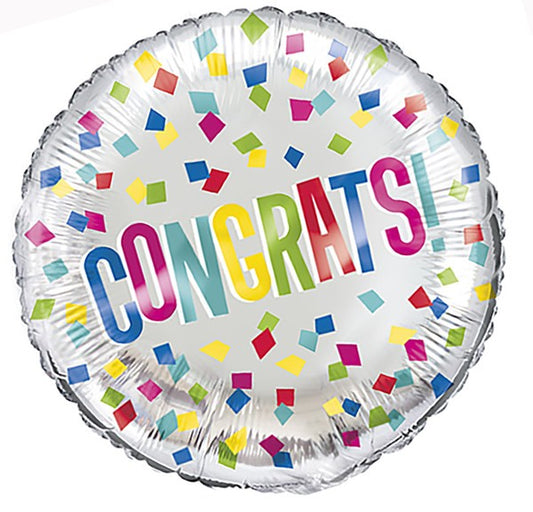 Colourful Congrats! 18inch Foil Balloon