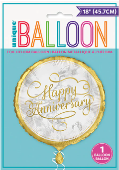 Happy Anniversary 18inch Gold Foil Balloon