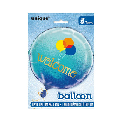 Blue Ombre Welcome 45cm (18inch) Foil Balloon