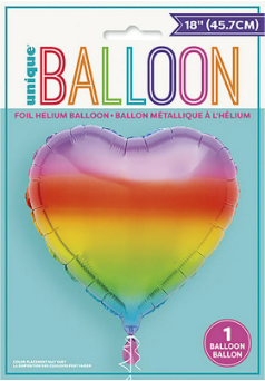 Gradient Rainbow Heart 45cm (18") Foil Balloon