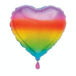 Gradient Rainbow Heart 45cm (18") Foil Balloon