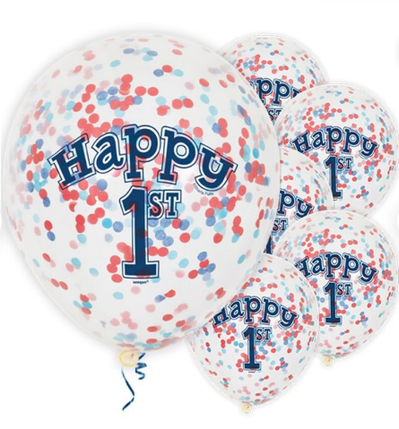 1st Birthday Confetti Balloons