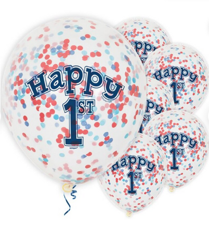 1st Birthday Confetti Balloons