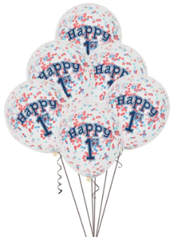 1st Birthday Confetti Balloons