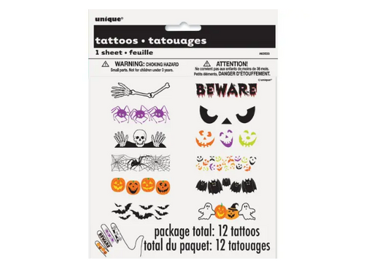 Assorted Halloween Finger Tattoos