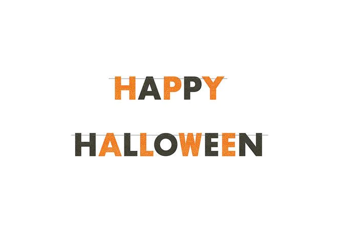 Happy Halloween Black & Orange Glitter Jointed Banner 2.74m