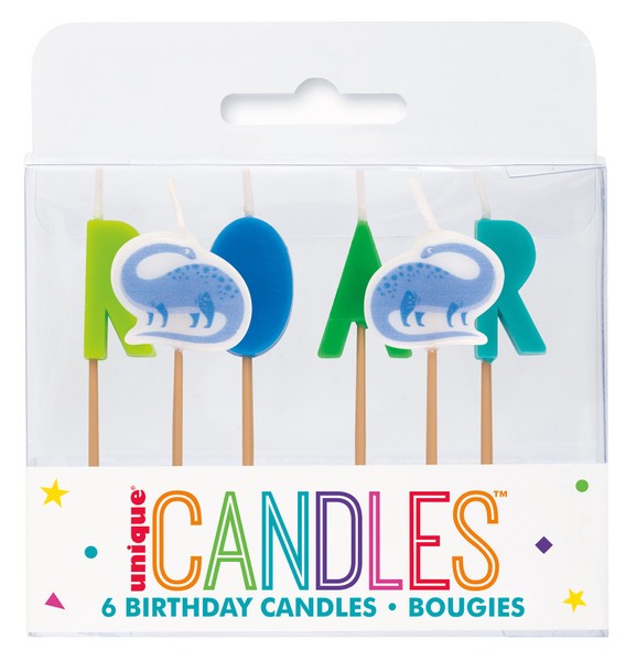 Dino Roar Birthday Candles 6pk