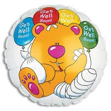 Get Well Soon Teddy Bear 17inch Foil Balloon