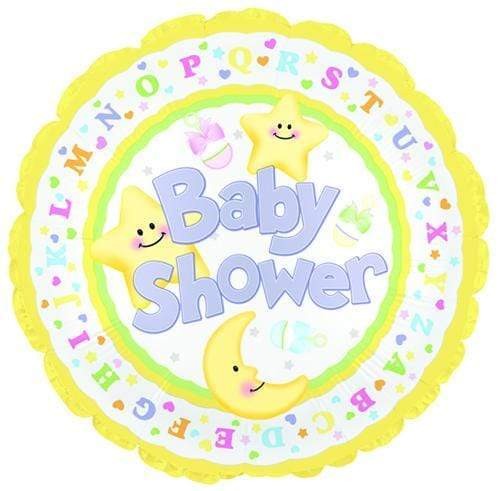 Moon & Stars Baby Shower 17inch Foil Balloon