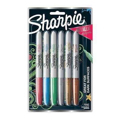 Marker Sharpie Metallic Perm Fine Asst Pk6