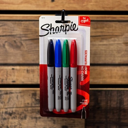 Marker Sharpie Permanent Fine Tip Asst Pk4