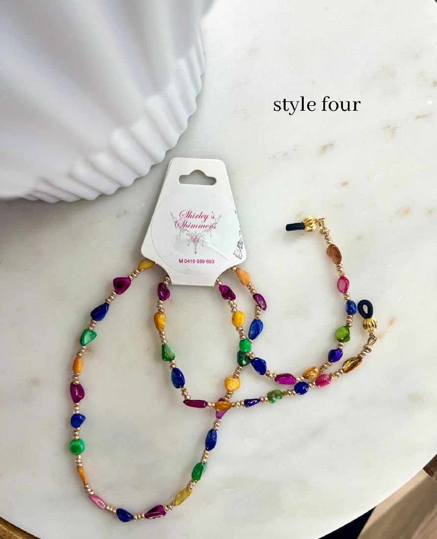 Shirley's Shimmers Beaded Glasses Chain Rainbow Collection