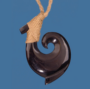 Bone Bound Hook Pendant With Black Staining